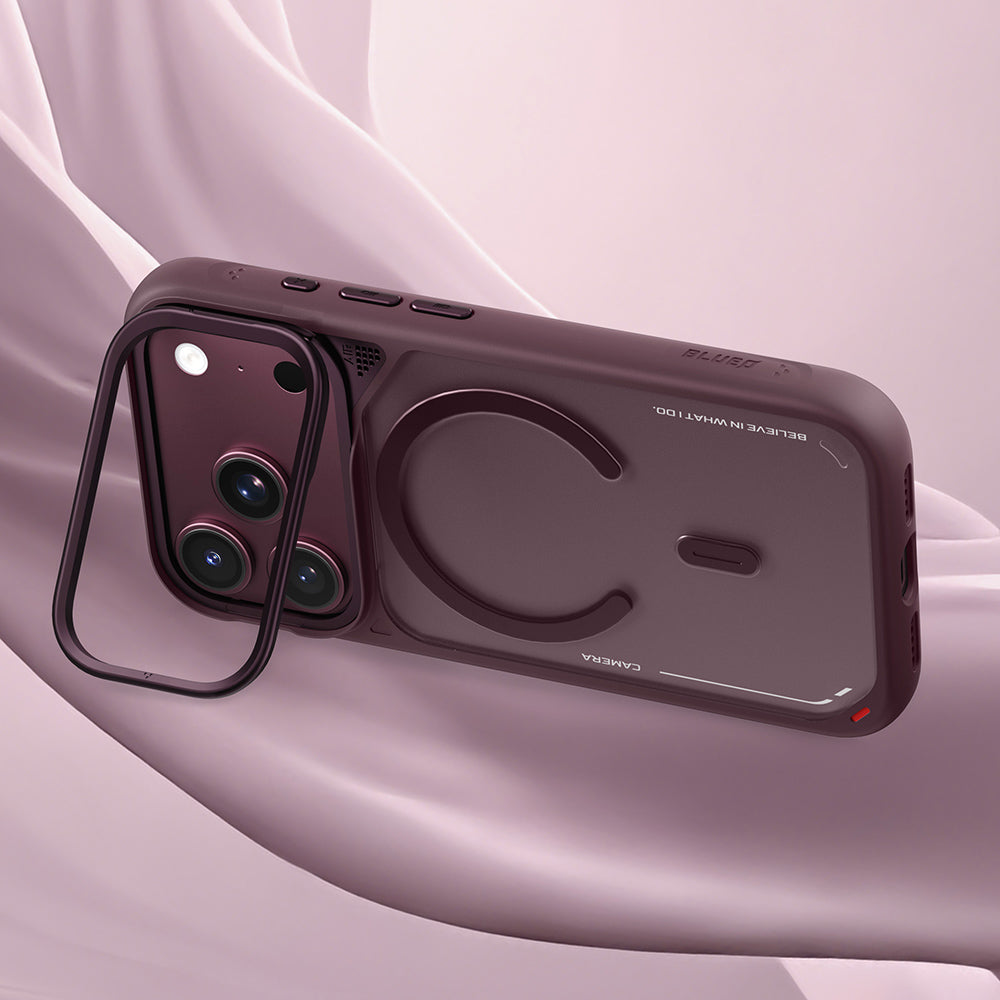 Coque MagSafe pour Apple iPhone 18 Pro / 17 Pro, Blueo, support avec dissipation thermique, blanc satiné