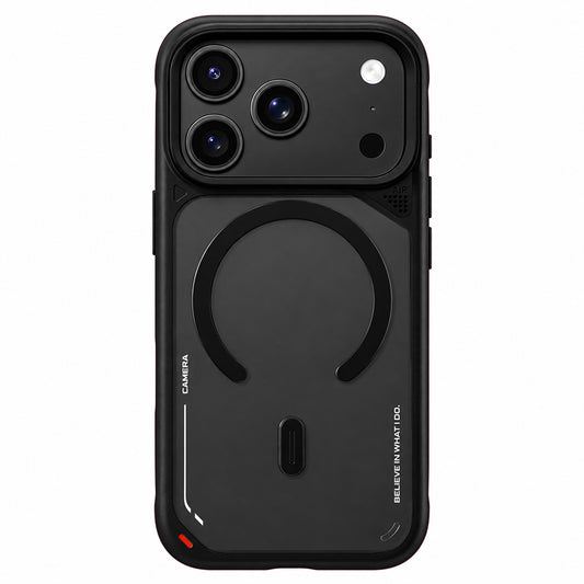 Coque MagSafe pour Apple iPhone 18 Pro / 17 Pro, Blueo, support avec dissipation thermique, noir satiné