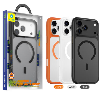 Coque MagSafe pour Apple iPhone 18 Pro / 17 Pro, Blueo, douce pour la peau et antichoc, blanche satinée