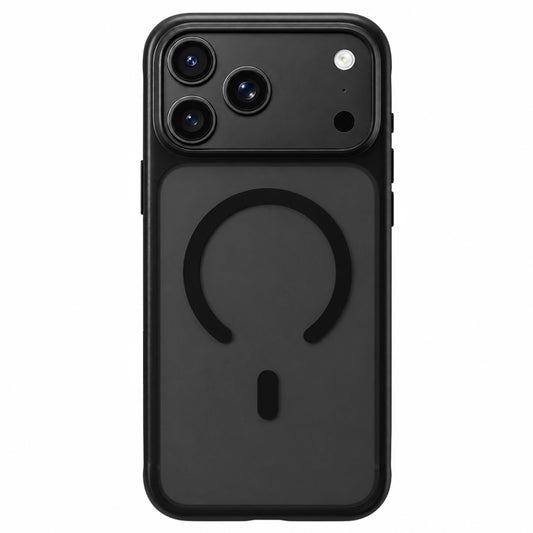 Coque MagSafe pour Apple iPhone 18 Pro / 17 Pro, Blueo, douce pour la peau et antichoc, noire satinée