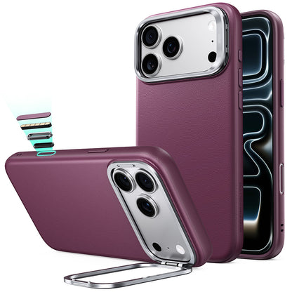 Coque MagSafe pour Apple iPhone 18 Pro / 17 Pro, ESR, Atelier avec support, Bordeaux foncé satinée