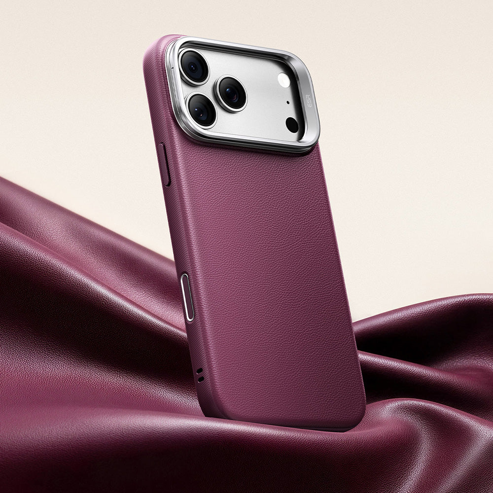 Coque MagSafe pour Apple iPhone 18 Pro / 17 Pro, ESR, Atelier avec support, Bordeaux foncé satinée