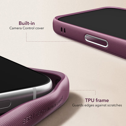 Coque MagSafe pour Apple iPhone 18 Pro / 17 Pro, ESR, Atelier avec support, Bordeaux foncé satinée
