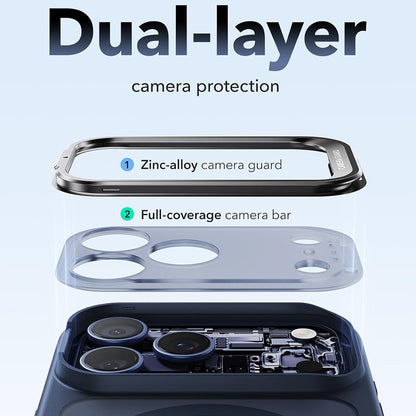 Coque MagSafe pour Apple iPhone 18 Pro / 17 Pro, ESR, Classic Hybrid Kickstand, Bleu Satiné