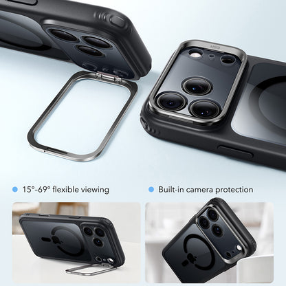 Coque MagSafe pour Apple iPhone 18 Pro / 17 Pro, ESR, Classic Hybrid Kickstand, Noire Transparente
