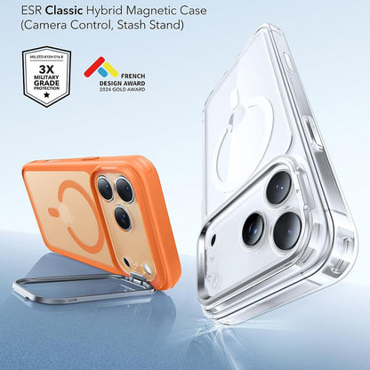 Coque MagSafe pour Apple iPhone 18 Pro / 17 Pro, ESR, Classic Hybrid Kickstand, Orange Satinée