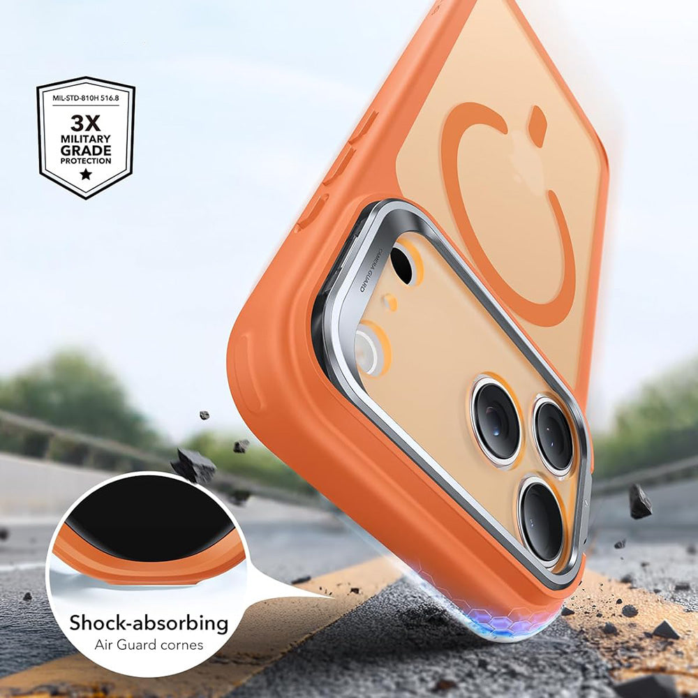 Coque MagSafe pour Apple iPhone 18 Pro / 17 Pro, ESR, Classic Hybrid Kickstand, Orange Satinée