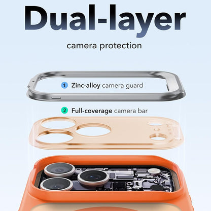 Coque MagSafe pour Apple iPhone 18 Pro / 17 Pro, ESR, Classic Hybrid Kickstand, Orange Satinée