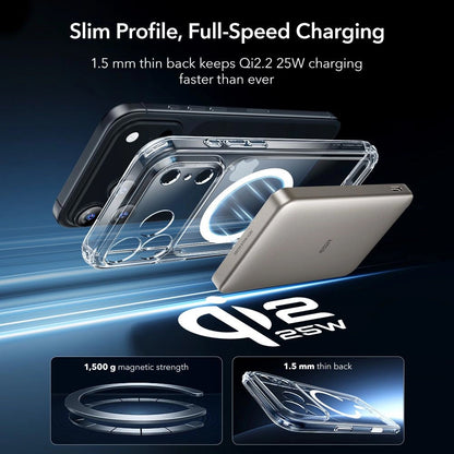 Coque MagSafe pour Apple iPhone 18 Pro / 17 Pro, ESR, Classic Hybrid avec protecteur d'écran, transparente