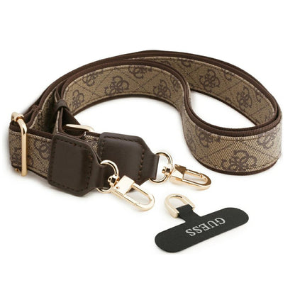 Coque MagSafe pour Apple iPhone 18 Pro / 17 Pro, Guess, 4G Cardslot & Big Strap, marron