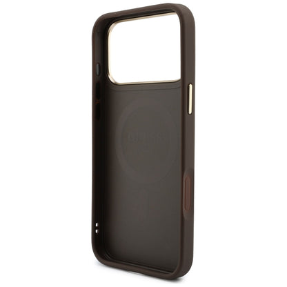 MagSafe Case for Apple iPhone 18 Pro / 17 Pro, Guess, 4G Cardslot, Brown