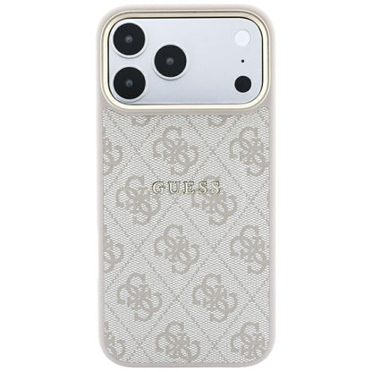 Coque MagSafe pour Apple iPhone 18 Pro / 17 Pro, Guess, 4G Embossed Classic, Rose