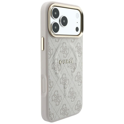 Coque MagSafe pour Apple iPhone 18 Pro / 17 Pro, Guess, 4G Embossed Classic, Rose