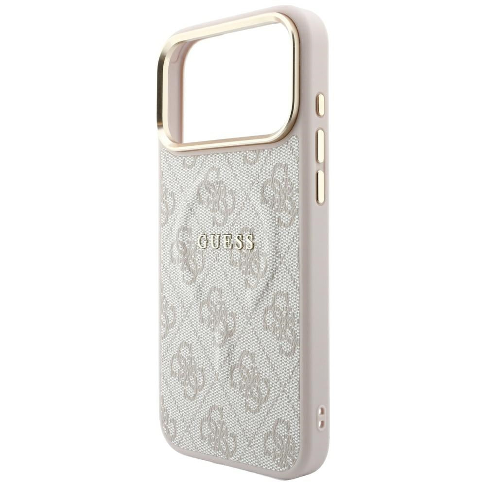 MagSafe Case for Apple iPhone 18 Pro / 17 Pro, Guess, 4G Embossed Ring Classic Logo, Pink