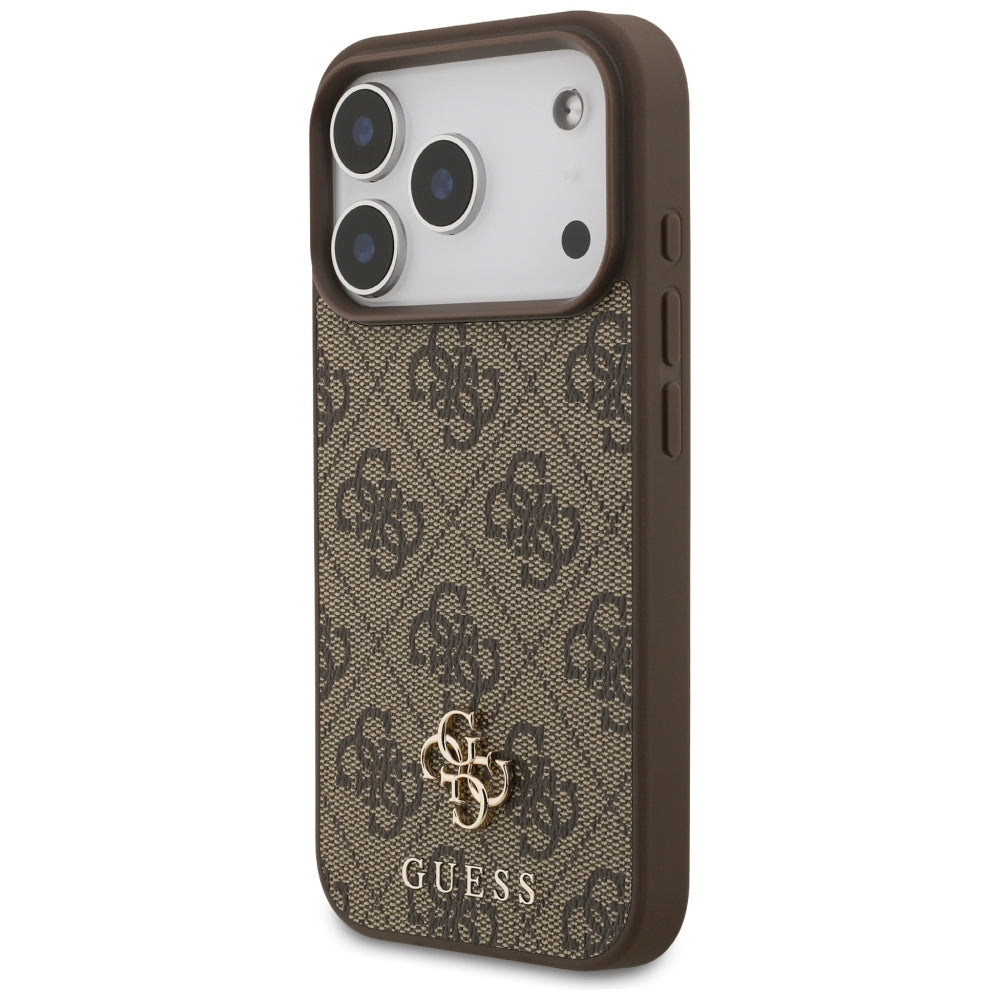 Coque MagSafe pour Apple iPhone 18 Pro / 17 Pro, Guess, 4G Small and Classic, Marron