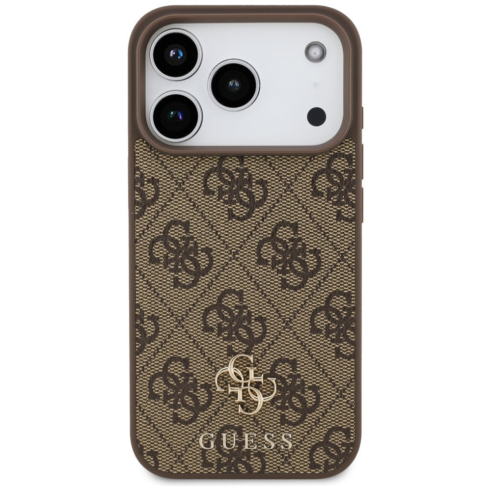 Coque MagSafe pour Apple iPhone 18 Pro / 17 Pro, Guess, 4G Small and Classic, Marron