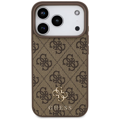Coque MagSafe pour Apple iPhone 18 Pro / 17 Pro, Guess, 4G Small and Classic, Marron