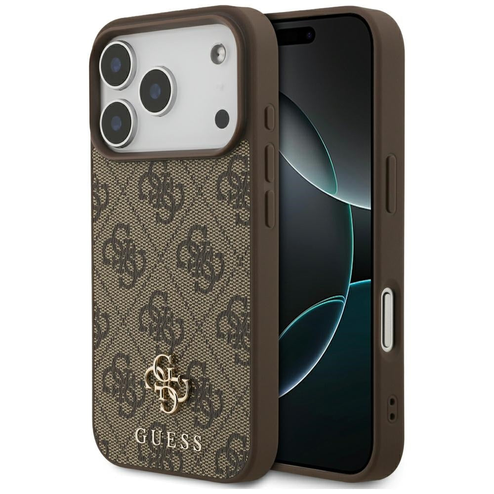 Coque MagSafe pour Apple iPhone 18 Pro / 17 Pro, Guess, 4G Small and Classic, Marron