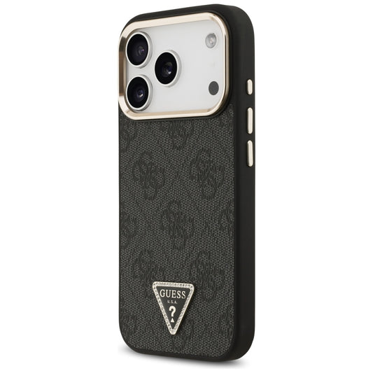 Coque MagSafe pour Apple iPhone 18 Pro / 17 Pro, Guess, Logo Triangle 4G, Noire