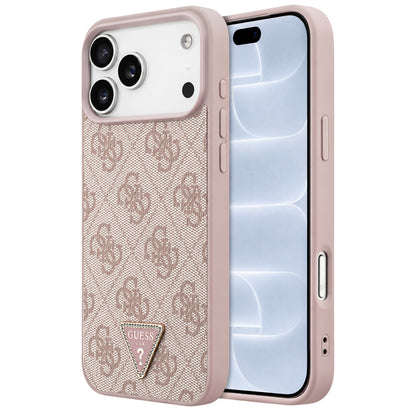 Coque MagSafe pour Apple iPhone 18 Pro / 17 Pro, Guess, 4G Triangle Strass, Rose