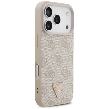 Coque MagSafe pour Apple iPhone 18 Pro / 17 Pro, Guess, 4G Triangle Strass, Rose