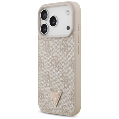 Coque MagSafe pour Apple iPhone 18 Pro / 17 Pro, Guess, 4G Triangle Strass, Rose