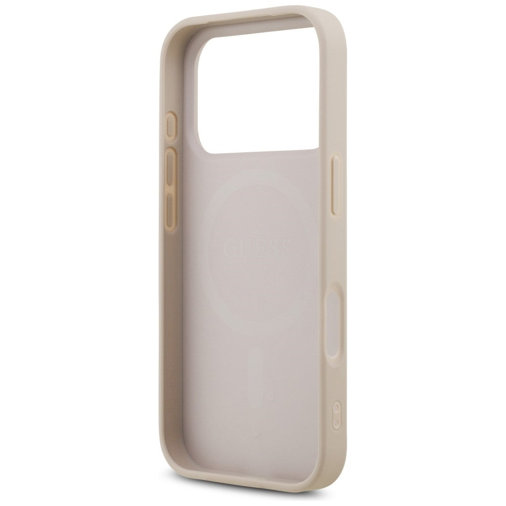 Coque MagSafe pour Apple iPhone 18 Pro / 17 Pro, Guess, 4G Triangle Strass, Rose