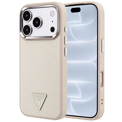 MagSafe Case for Apple iPhone 18 Pro / 17 Pro, Guess, Grained Triangle Logo, Beige