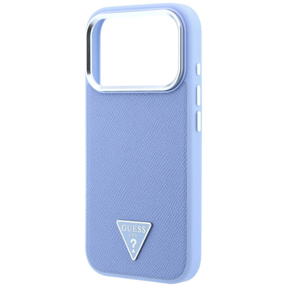 MagSafe Case for Apple iPhone 18 Pro / 17 Pro, Guess, Grained Triangle Logo, Blue