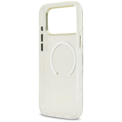 Coque MagSafe pour Apple iPhone 18 Pro / 17 Pro, Guess, Contour Métallique, Dorée
