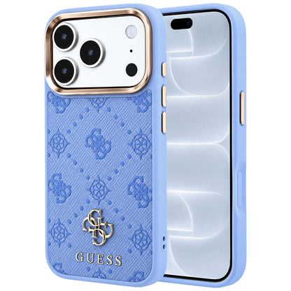 Coque MagSafe pour Apple iPhone 18 Pro / 17 Pro, Guess, Peony 4G Small Logo, Bleu