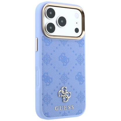 Coque MagSafe pour Apple iPhone 18 Pro / 17 Pro, Guess, Peony 4G Small Logo, Bleu
