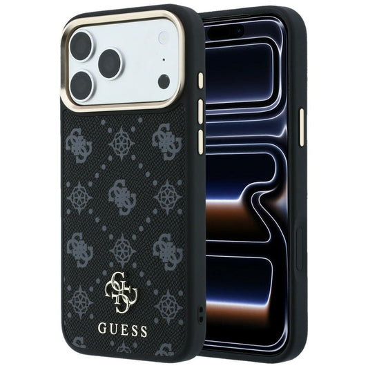 Coque MagSafe pour Apple iPhone 18 Pro / 17 Pro, Guess, Peony 4G Small Logo, Noire