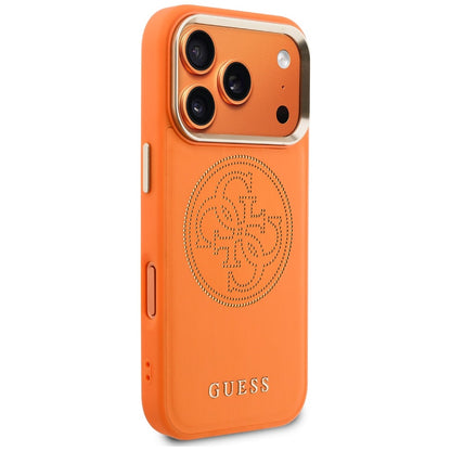 Coque MagSafe pour Apple iPhone 18 Pro / 17 Pro, Guess, Perforated 4G, Orange