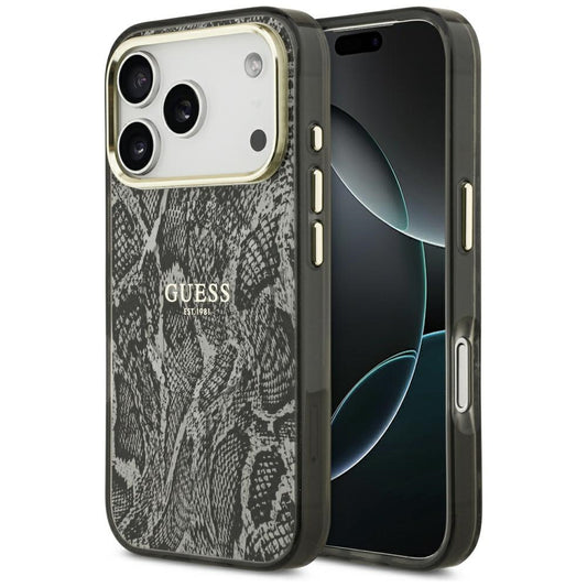 Coque MagSafe pour Apple iPhone 18 Pro / 17 Pro, Guess, Motif Python, Noire