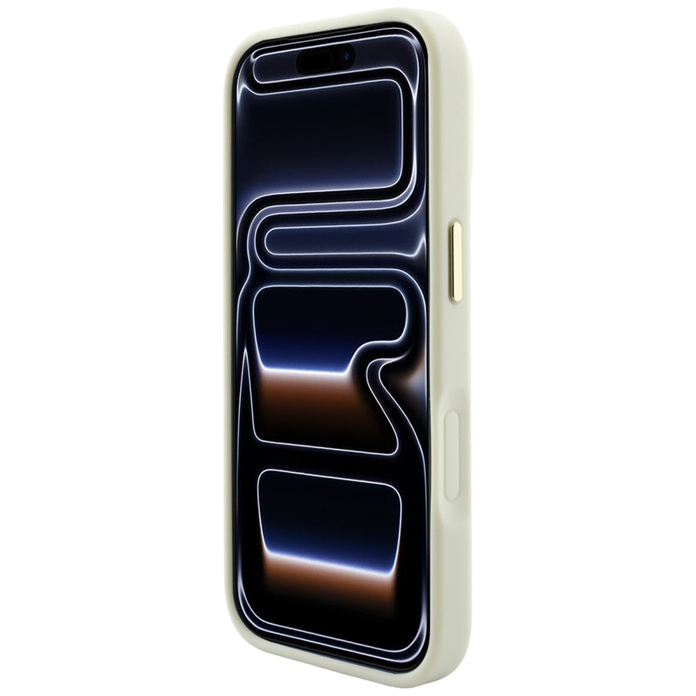 MagSafe Case for Apple iPhone 18 Pro / 17 Pro, Guess, Saffiano Peony Ring, Beige