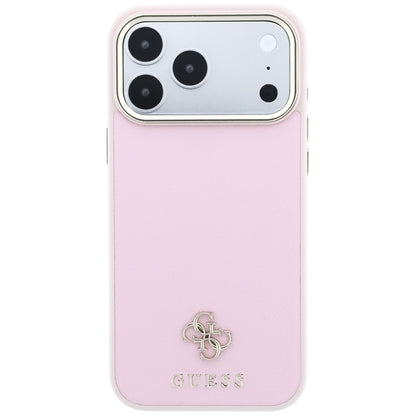 Coque MagSafe pour Apple iPhone 18 Pro / 17 Pro, Guess, Saffiano Small 4G Classic, rose