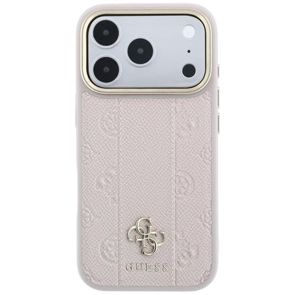 Coque MagSafe pour Apple iPhone 18 Pro / 17 Pro, Guess, Stripe Peony 4G, Rose
