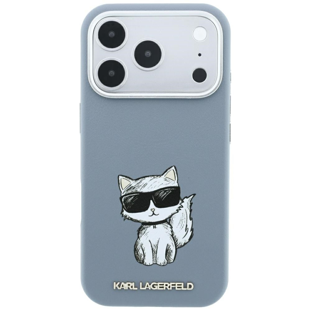 Coque MagSafe pour Apple iPhone 18 Pro / 17 Pro, Karl Lagerfeld, Choupette Sketch, Bleu