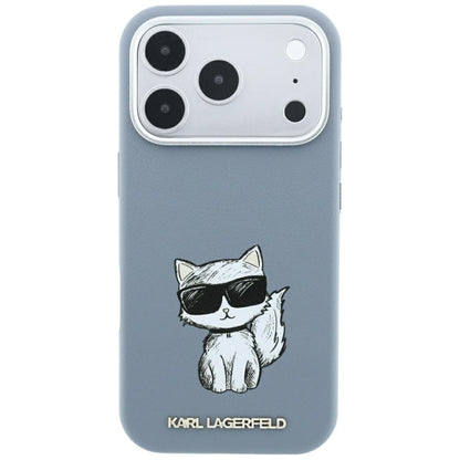 Coque MagSafe pour Apple iPhone 18 Pro / 17 Pro, Karl Lagerfeld, Choupette Sketch, Bleu