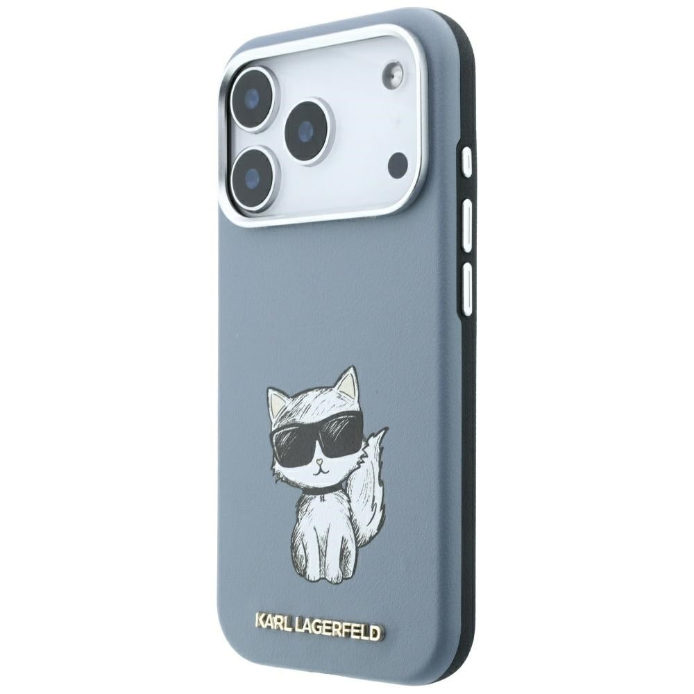 Coque MagSafe pour Apple iPhone 18 Pro / 17 Pro, Karl Lagerfeld, Choupette Sketch, Bleu