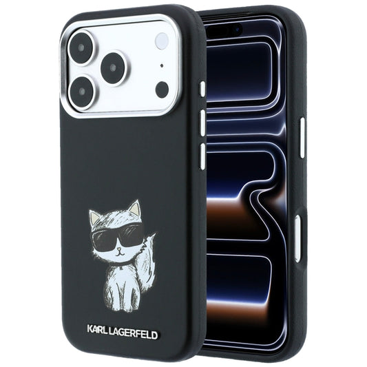 Coque MagSafe pour Apple iPhone 18 Pro / 17 Pro, Karl Lagerfeld, Choupette Sketch, Noire