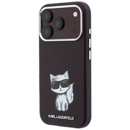 Coque MagSafe pour Apple iPhone 18 Pro / 17 Pro, Karl Lagerfeld, Choupette Sketch, Bordeaux