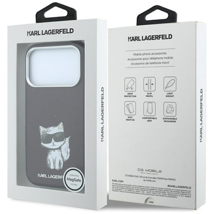 Coque MagSafe pour Apple iPhone 18 Pro / 17 Pro, Karl Lagerfeld, Choupette Sketch, Bordeaux