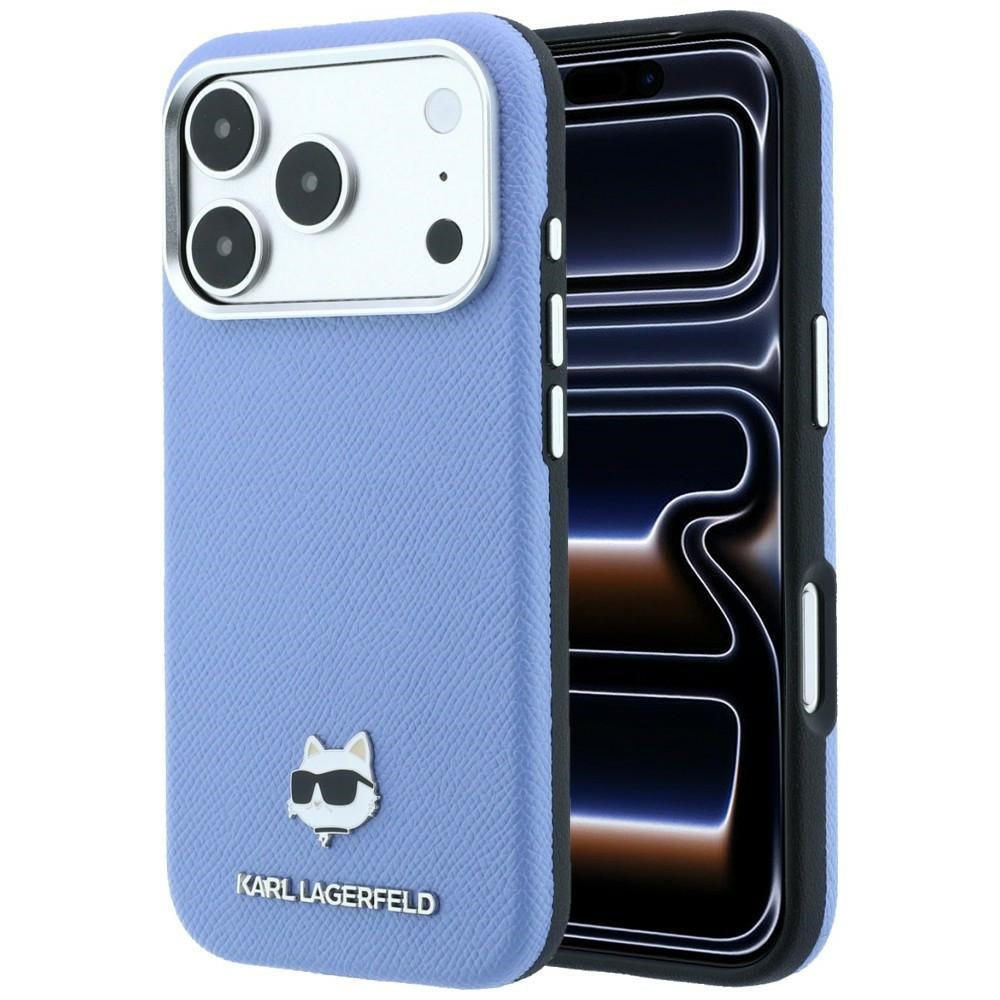 MagSafe Case for Apple iPhone 18 Pro / 17 Pro, Karl Lagerfeld, Grained Choupette Head, Blue
