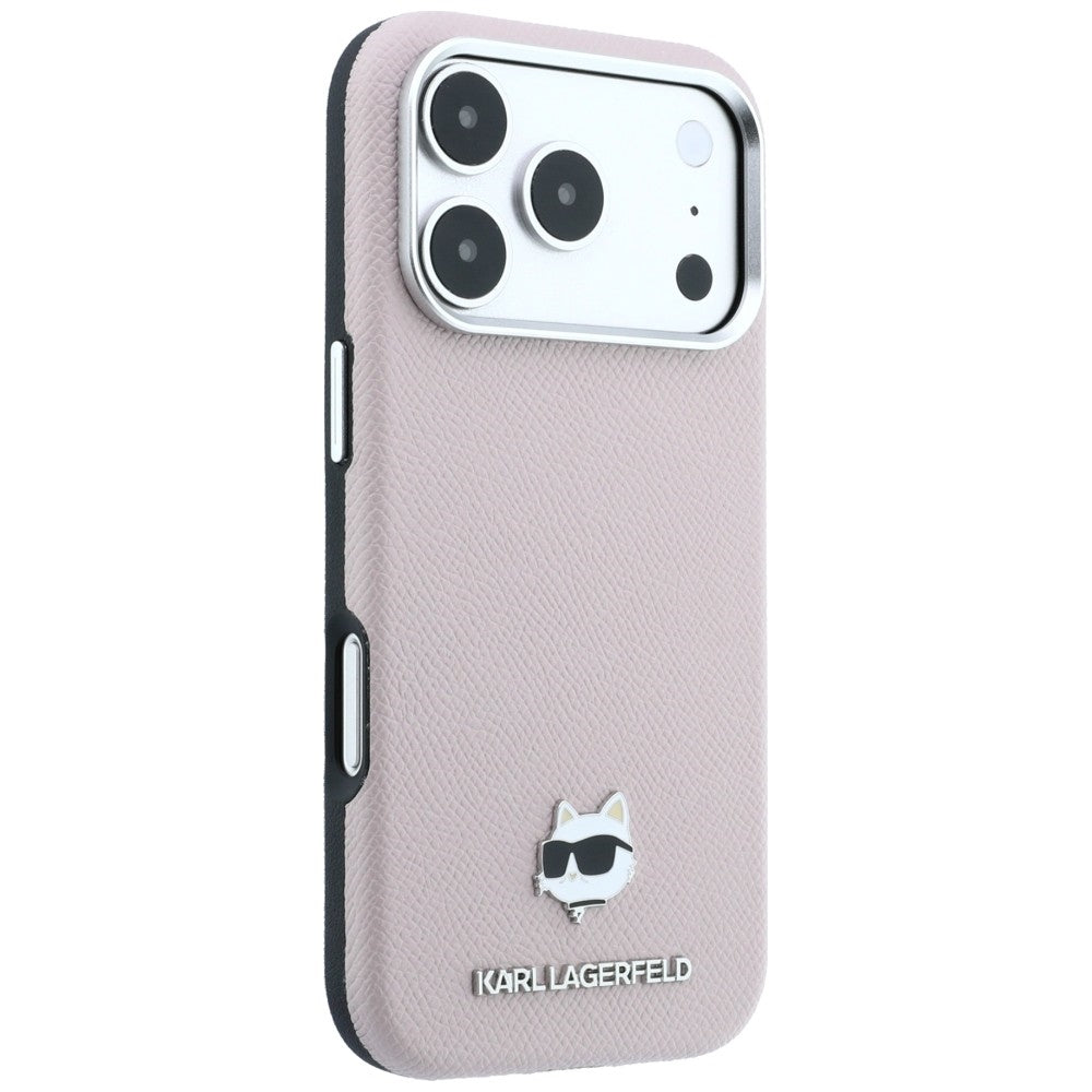 MagSafe Case for Apple iPhone 18 Pro / 17 Pro, Karl Lagerfeld, Grained Choupette Head, Pink
