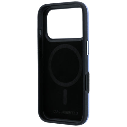 Coque MagSafe pour Apple iPhone 18 Pro / 17 Pro, Karl Lagerfeld, Grained Embossed Ring, bleu