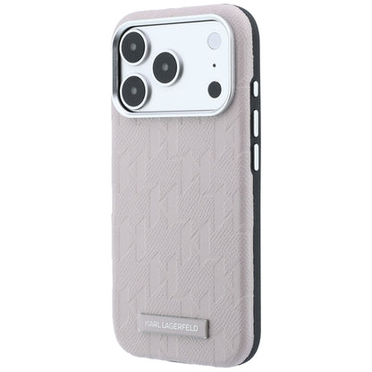 Coque MagSafe pour Apple iPhone 18 Pro / 17 Pro, Karl Lagerfeld, Logo en résine mono grainée, Rose