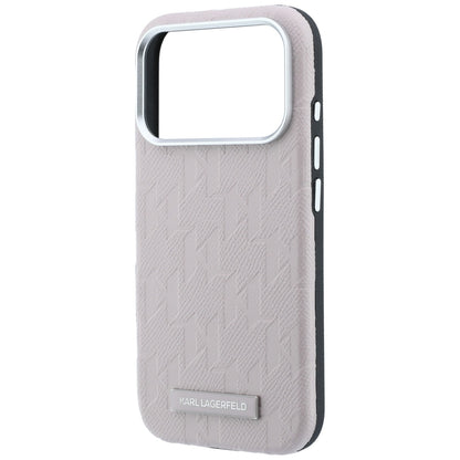 Coque MagSafe pour Apple iPhone 18 Pro / 17 Pro, Karl Lagerfeld, Logo en résine mono grainée, Rose
