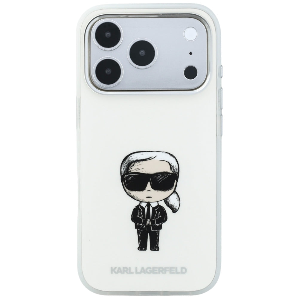 Coque MagSafe pour Apple iPhone 18 Pro / 17 Pro, Karl Lagerfeld, HC IML Ikonik Sketch Print, Beige